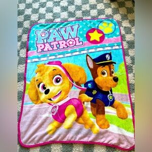 Paw Patrol Dog Fuzzy Throw Blanket Soft Pink Blue Kids